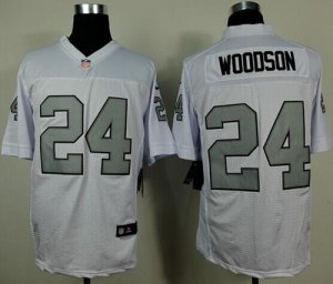 Jerseys Factory Cheap Nike Raiders #24 Charles Woodson White Sil