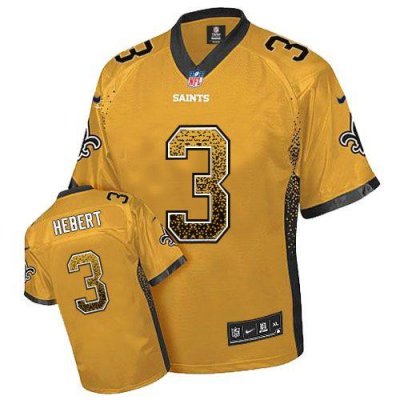 Jerseys Factory Cheap Nike Saints #3 Bobby Hebert Gold Men's Emb