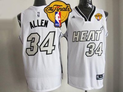 Jerseys Factory Cheap Heat #34 Ray Allen White on White Finals P