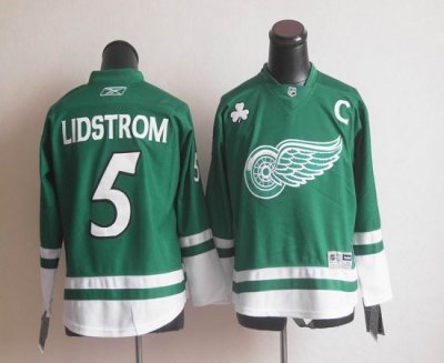 Jerseys Factory Cheap Red Wings St Patty's Day #5 Nicklas Lidstr
