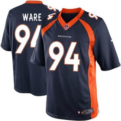 Jerseys Factory Cheap Nike Broncos #94 DeMarcus Ware Navy Blue A