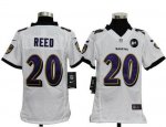 Jerseys Factory Cheap Nike Ravens #20 Ed Reed White With Art Pat