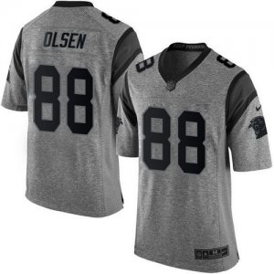 Jerseys Factory Cheap Nike Panthers #88 Greg Olsen Gray Men's St