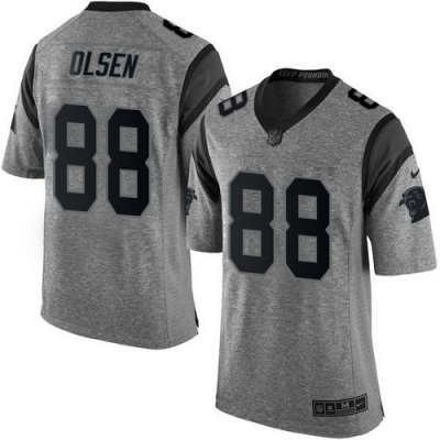 Jerseys Factory Cheap Nike Panthers #88 Greg Olsen Gray Men's St