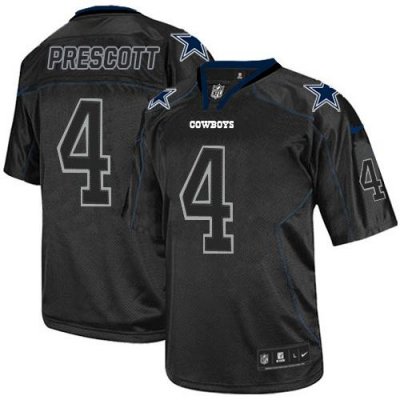 Jerseys Factory Cheap Nike Cowboys #4 Dak Prescott Lights Out Bl