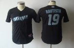 Jerseys Factory Cheap Blue Jays #19 Jose Bautista Black Cool Bas