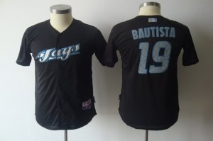 Jerseys Factory Cheap Blue Jays #19 Jose Bautista Black Cool Bas