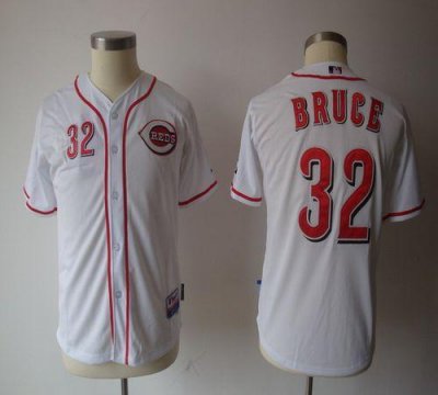 Jerseys Factory Cheap Reds #32 Jay Bruce White Cool Base Embroid