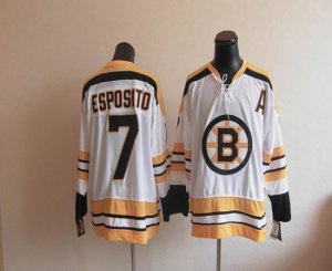 Jerseys Factory Cheap CCM Throwback Bruins #7 Phil Esposito Whit