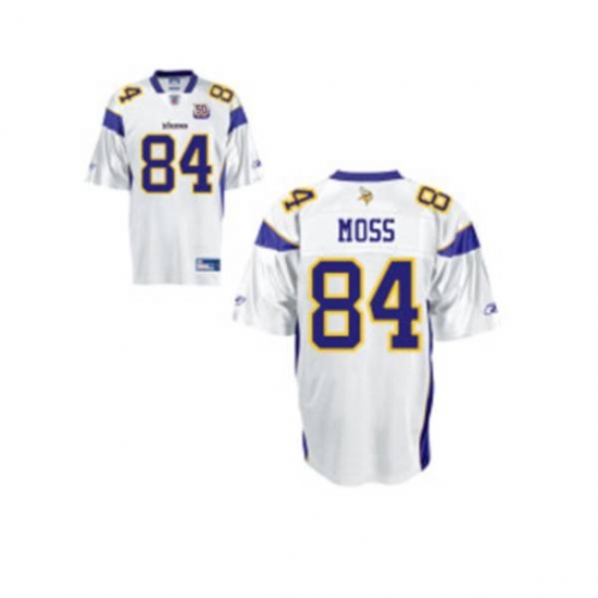 Jerseys Factory Cheap Vikings #84 Randy Moss White Team 50TH Pat - Click Image to Close