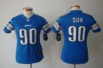 Jerseys Factory Cheap Nike Lions #90 Ndamukong Suh Light Blue Te