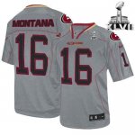 Jerseys Factory Cheap Nike 49ers #16 Joe Montana Lights Out Grey