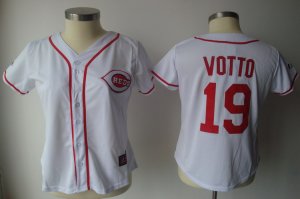 Jerseys Factory Cheap Reds #19 Joey Votto White Women's Fashion