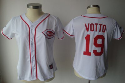 Jerseys Factory Cheap Reds #19 Joey Votto White Women's Fashion
