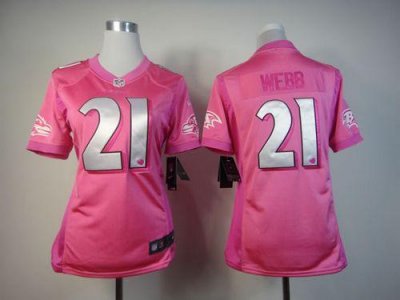 Jerseys Factory Cheap Nike Ravens #21 Lardarius Webb Pink Women'