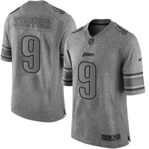 Jerseys Factory Cheap Nike Lions #9 Matthew Stafford Gray Men's