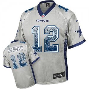 Jerseys Factory Cheap Nike Cowboys #12 Roger Staubach Grey Men's