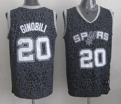 Jerseys Factory Cheap Spurs #20 Manu Ginobili Black Crazy Light