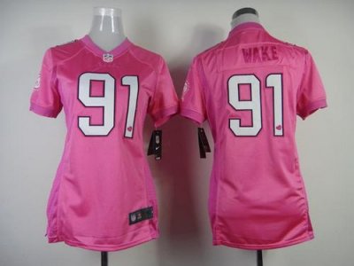 Jerseys Factory Cheap Nike Dolphins #91 Cameron Wake Pink Women'