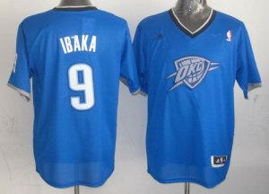 Jerseys Factory Cheap Thunder #9 Serge Ibaka Blue 2013 Christmas