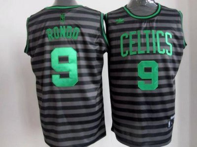 Jerseys Factory Cheap Celtics #9 Rajon Rondo Black/Grey Groove E