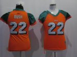 Jerseys Factory Cheap Dolphins #22 Reggie Bush Orange Women's Fi