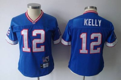 Jerseys Factory Cheap Bills #12 Jim Kelly Light Blue Women's Thr