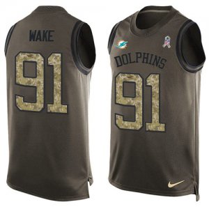 Jerseys Factory Cheap Nike Dolphins #91 Cameron Wake Green Men's