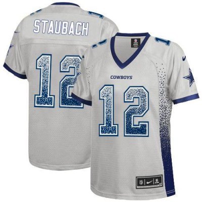 Jerseys Factory Cheap Nike Cowboys #12 Roger Staubach Grey Women