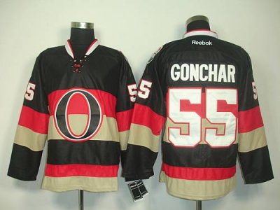 Jerseys Factory Cheap Senators #55 Sergei Gonchar Black Third Em