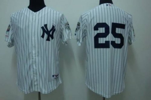 Jerseys Factory Cheap Yankees #25 Mark Teixeira Embroidered Whit