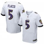 Jerseys Factory Cheap Nike Ravens #5 Joe Flacco White Men's Stit