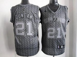 Jerseys Factory Cheap Spurs #21 Tim Duncan Grey Static Fashion S