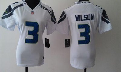 Jerseys Factory Cheap Nike Seahawks #3 Russell Wilson White Wome