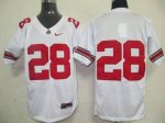 Jerseys Factory Cheap Buckeyes #28 White Embroidered NCAA Jersey