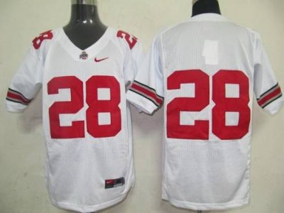 Jerseys Factory Cheap Buckeyes #28 White Embroidered NCAA Jersey