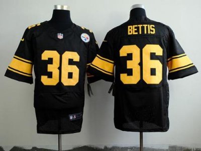 Jerseys Factory Cheap Nike Steelers #36 Jerome Bettis Black(Gold