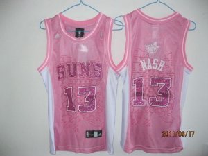 Jerseys Factory Cheap Suns #13 Steve Nash Pink Women Fashion Emb