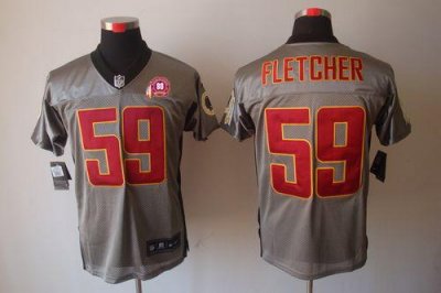 Jerseys Factory Cheap Nike Redskins #59 London Fletcher Grey Sha
