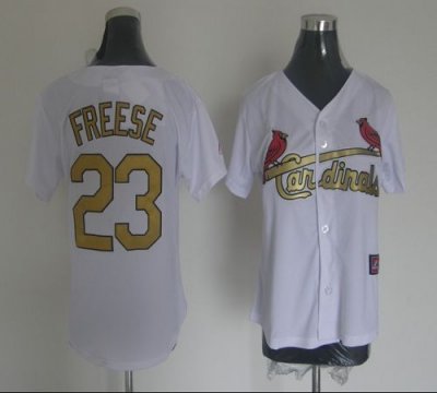 Jerseys Factory Cheap Cardinals #23 David Freese White(Gold No.)
