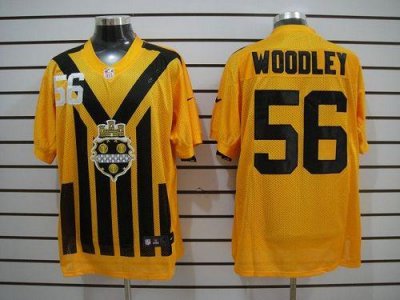 Jerseys Factory Cheap Nike Steelers #56 LaMarr Woodley Gold 1933
