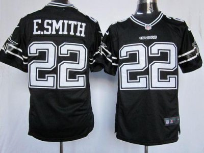 Jerseys Factory Cheap Nike Cowboys #22 Emmitt Smith Black Shadow