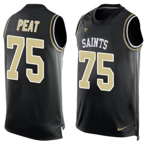 Jerseys Factory Cheap Nike Saints #75 Andrus Peat Black Team Col