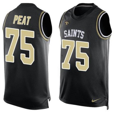 Jerseys Factory Cheap Nike Saints #75 Andrus Peat Black Team Col