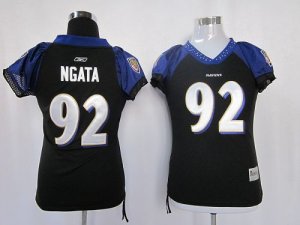 Jerseys Factory Cheap Ravens #92 Haloti Ngata Black Women's Fiel