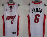 Jerseys Factory Cheap Heat #6 LeBron James Embroidered White NBA