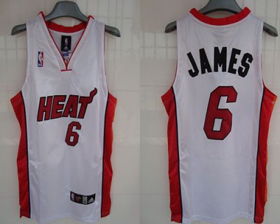 Jerseys Factory Cheap Heat #6 LeBron James Embroidered White NBA