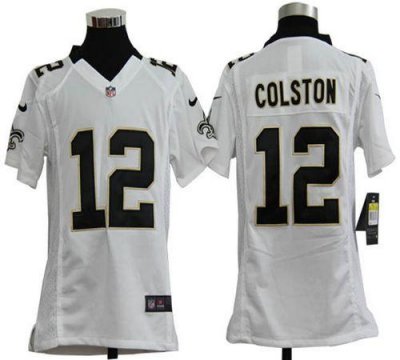 Jerseys Factory Cheap Nike Saints #12 Marques Colston White Yout