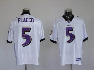 Jerseys Factory Cheap Ravens #5 Joe Flacco White Away Stitched N