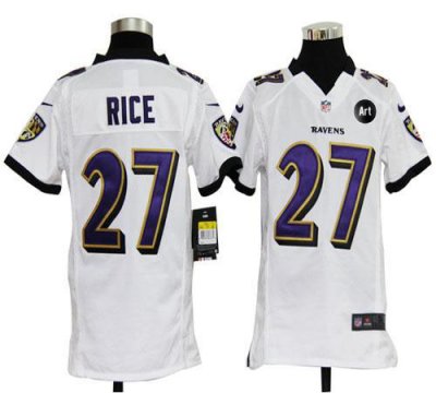 Jerseys Factory Cheap Nike Ravens #27 Ray Rice White With Art Pa